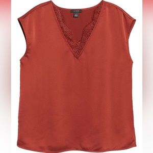 Halogen sleeveless top with lace detail